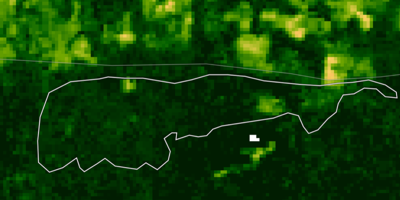 EVI capture of RESEX in 2026, showing increased vegetation vigor